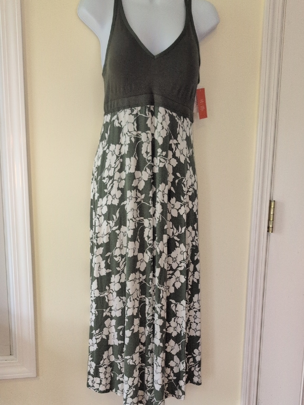 Olive Green Floral Nightgown